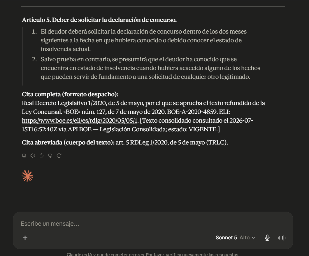 El texto del artículo 5 y las citas completa y abreviada con su etiqueta de trazabilidad